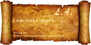 Ledniczki Anett névjegykártya